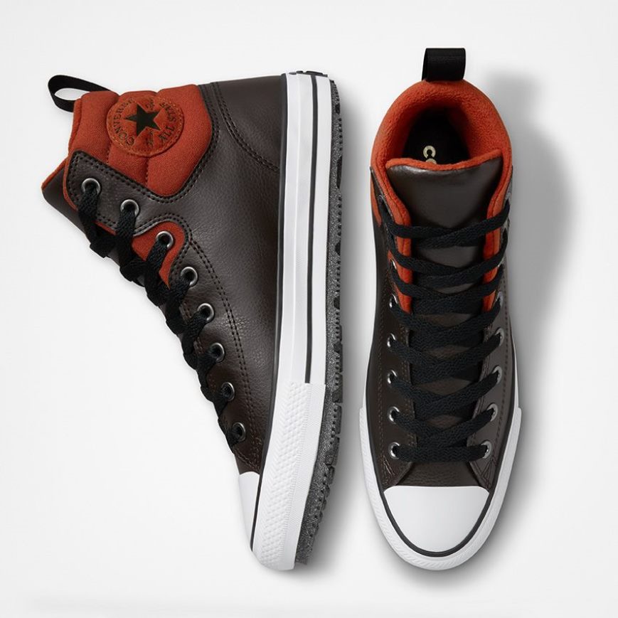 Men's Converse Chuck Taylor All Star Berkshire Water Resistant High Top Winter Boots Brown / Orange / Black | AU 186E3T